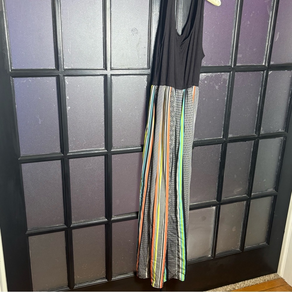 Joe Benbasset Boho Striped Maxi Dress Black Multicolor Size 1X